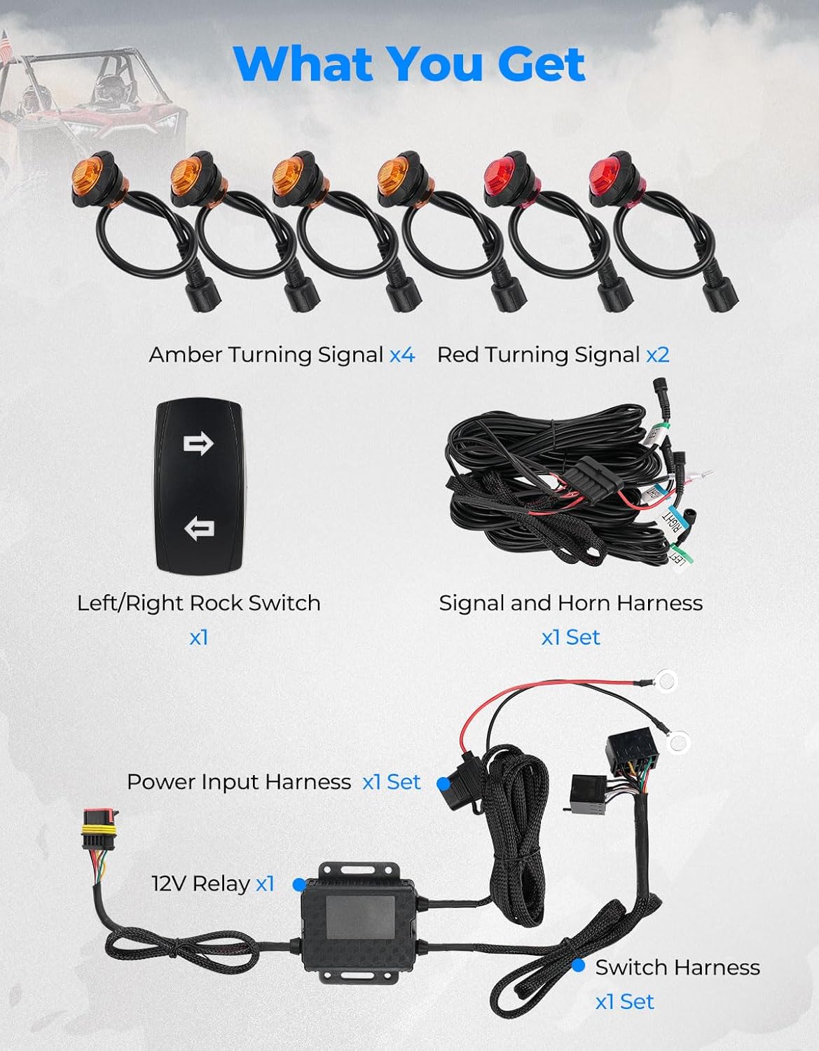 Kit de Direccionales Universales UTV/ATV Kemimoto (Plug & Play)