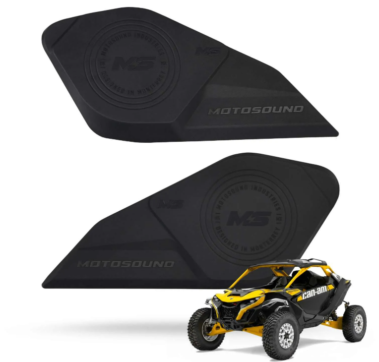 Cajones para bocinas de 6.5in – 8in en la parte inferior de puertas delanteras en Maverick R